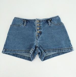 VINTAGE 90's | No Excuses Denim Button Up Shorts